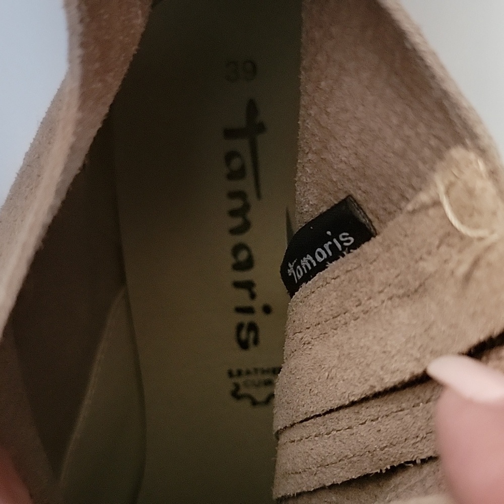 Tamaris Suede Beige Boots Size 39 - Picture 5 of 9